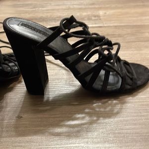 New black strappy heels women’s size 7. Forever 21 black heels ankle tie heels